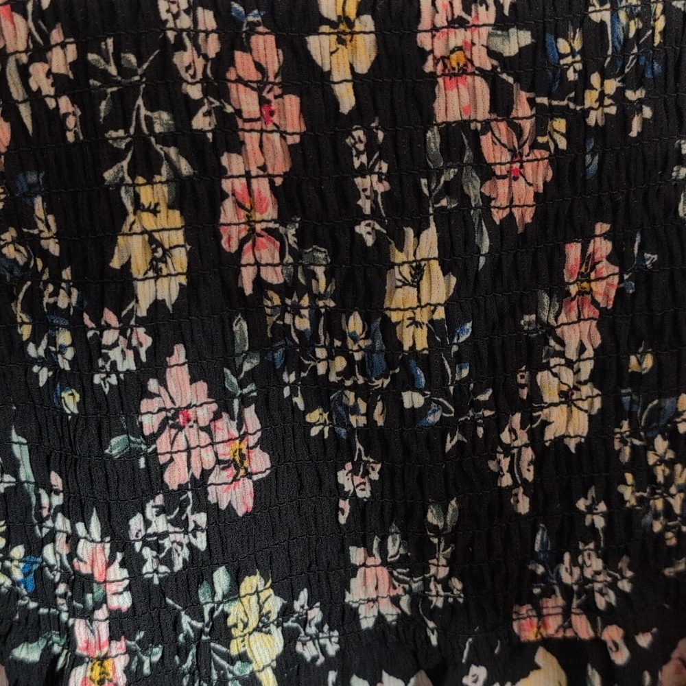 Floral Black Mini Dress - Picture 3 of 4
